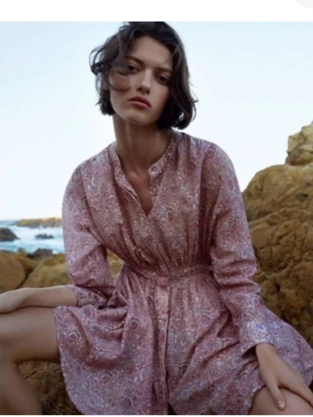 Ulla Johnson Jude Dress, Pink Paisley Print in Cotton-Silk Blend